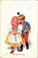 1912 Rekognoszierung / Children, K.u.K. military officer. B.K.W.I. 957-1. s: K. Feiertag (tear)