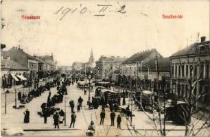 1910 Temesvár, Timisoara; Scudier tér, piac / square, market