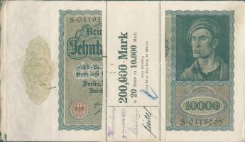 Német Birodalom/Weimari köztársaság 1923. 10000M(20x) eredeti banki szalaggal átkötve benne egymásutáni sorszámokkal! T:I-,II,III