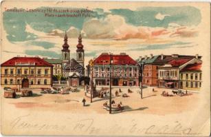 1899 Temesvár, Timisoara; Losonczy tér, szerb püspöki palota. Corvina könyvkereskedés kiadása / square, Serbian bishops palace. litho (EK)