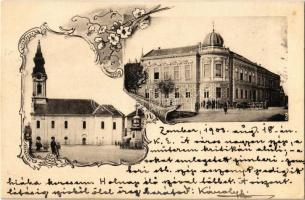 1903 Zombor, Sombor; templom, Szerb tanító képezde / church, Serbian teachers training institute, school. Art Nouveau, floral