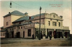 Ungvár, Uzshorod, Uzhhorod, Uzhorod; színház épület, Riesenberg József, Rosenbaum Ferenc, Weinman Samu és Klinger Sándor üzlete / theatre , shops