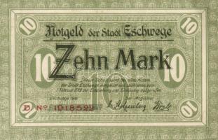 Német Birodalom/Weimari Köztársaság/Eschwege 1918. 10M hivatalos érvénytelenítéssel T:I