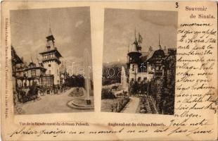 Sinaia, Vue de la facade ouest du chateau Pelesch / Angle sud-est du chateau Pelesch / castle (fl)