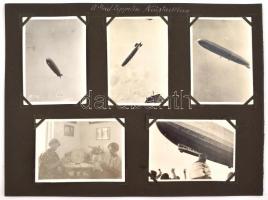 cca 1930. 10 db-os fotólap, közte Graf Zeppelin Neustadtban, kartonlapra ragasztva, feliratozva külö...