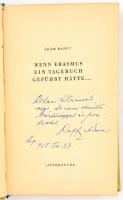 Raffy,Ádám: Wenn Erasmus ein Tagebuch geführt hätte... Bp.,1955., Athenaeum. Német nyelven.  Kiadói ...