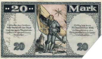 Német Birodalom/Weimari Köztársaság/Kaufbeuren 1918. 20M hivatalos érvénytelenítéssel T:II