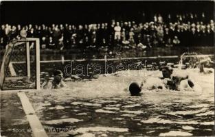 Sport en Spel, Waterpolo. J. Sleding, Amsterdam / 1928 Summer Olympics, water polo match
