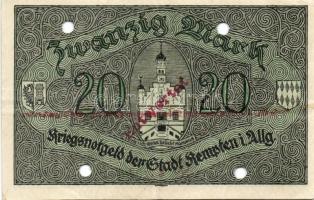 Német Birodalom/Weimari Köztársaság/Kempten 1918. 10M, 20M, 50M mind hivatalos érvénytelenítéssel T:...