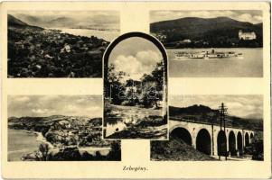 1940 Zebegény, látkép, viadukt, gőzhajó (EK)