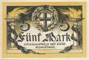 Német Birodalom/Weimari Köztársaság/Konstanz 1918. 5M, 10M mindkettő hivatalos érvénytelenítéssel T:...