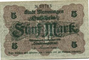 Német Birodalom/Weimari Köztársaság/Memmingen 1918. 5M, 10M mindkettő hivatalos érvénytelenítéssel T:II