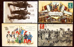 Militária, első világháborús főleg francia képeslapok, 130 db / Military, 1st World War mostly French postcards, 130 pcs