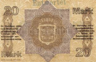 Német Birodalom/Weimari Köztársaság/Regensburg 1918. 20M hivatalos érvénytelenítéssel T:I