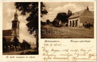 1932 Balatonederics, Római katolikus templom és iskola, Hangya szövetkezet üzlete és saját kiadása