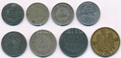 Románia 1924-1960. 25b-20L (8x, 7xklf) T:2- Romania 1924-1960. 25 Bani - 20 Lei (8pcs, 7xdiff) C:VF