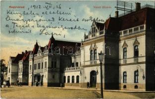 1912 Nagyvárad, Oradea; vasútállomás. Bettelheim Miksa és Társa kiadása / Bahnhof / railway station (Rb)