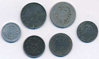 Német Birodalom 1875-1917. 1pf-10pf (3xklf) + Német Harmadik Birodalom 1940-1941. 1pf-10pf (3xklf) T...