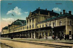 1916 Arad, pályaudvar, vasútállomás. Kerpel Izsó 77. 1915. / railway station