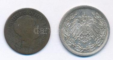 Német Államok/Poroszország 1825A 1 Sgr Ag "III. Frigyes Vilmos" + Német Birodalom 1915A 1/...