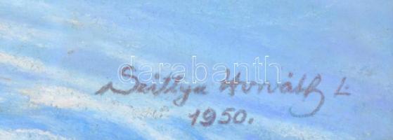 Szittya Horváth Lajos (1883-1960): Győr-Sopron megyei táj ,1950. Pasztell, papír. jelzett, hátoldalá...