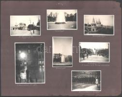 1930 Budapest, városképek, ünnepségek (Szabadság tér, őrségváltás a Várban, Városliget), 7 db albumlapra ragasztott fotó, 6×8 és 11×8 cm-es méretben