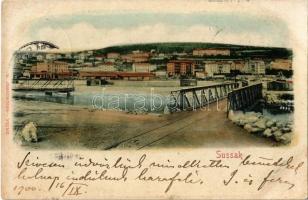 1900 Fiume, Rijeka; Sussak / Susak, industrial railway bridge at the port