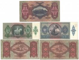 1930. 100P + 1932. 50P (2x) + 1936. 10P + 1941. 20P, mindegyik hamis "Kerületi Pártvezető Kősze...
