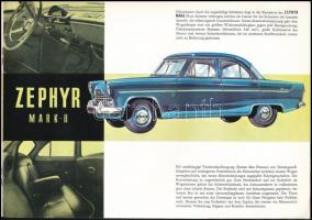 cca 1960 Ford Consul Zephyr Zodiac személygépkocsi német nyelvű prospektusa, fotókkal, illusztrációk...