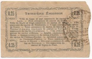 Franciaország / Hirson 1917. 25c "Ardennes, Aisne és Marne megyék regionális utalványa", &...