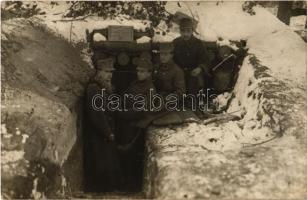 Első világháborús osztrák-magyar katonák, Villa Jolán a lövészárokban / WWI K.u.K. military, soldiers in the trench with their "villa". photo