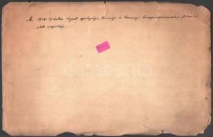 1917 Katonai végzős hadapródnövendékek tablófotója, a hátoldalon felirattal: "Az 1916-1917. évb...