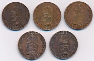 1848KB 1kr Cu "1998-as jubileumi" utánveret (restrike) (5x) T:1-