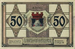 Német Birodalom/Weimari Köztársaság/Zeulenroda 1918. 50M hivatalos érvénytelenítéssel T:I-