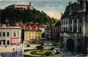 1917 Ljubljana, Laibach; Dezelni dvorec / Landesburg / county hall, castle, shops (EK)