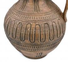 Mázas kerámia korsó, kis lepattanásokkal, m: 42 cm