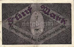 Német Birodalom/Weimari Köztársaság/Kempten 1918. 5M (2x) egymásutáni sorszámmal T:II