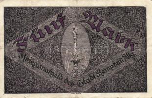 Német Birodalom/Weimari Köztársaság/Kempten 1918. 5M (2x) egymásutáni sorszámmal T:II
