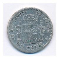 Spanyolország 1904SM-V 50c Ag "XIII. Alfonz" T:2-
Spain 1904SM-V 50 Centimos Ag "Alf...