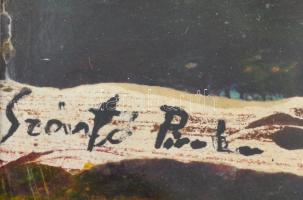 Szántó Piroska jelzéssel: Női alak. Olaj, papír, üvegezett fa keretben, enyhén sérült (sarkaiban gyű...