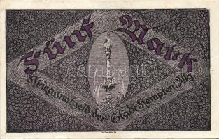 Német Birodalom/Császárság/ Kempten 1918. 5M(2x) egymásutáni sorszámmal T:II