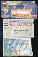 1997-1999 3 db belépőjegy a magyar válogatott EB és VB selejtezőire (Magyarország-Svájc,Magyarország-Portugália, Magyarország-Lichtenstein)