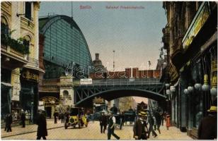 Berlin, Bahnhof Friedrichstraße / street view, shops, automobile, autobus, ladder