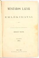 Mészáros Lázár emlékiratai. I. kötet. (1848.) Az eredeti kéziratokból közrebocsájtja: Szokoly Viktor...