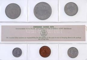 Svédország 1976. 10ö-5K (6xklf) forgalmi szett, fólia tokban T:1  Sweden 1976. 10 Öre - 5 Kronor (6xdiff) coin set in foil case C:UNC