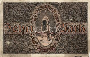 Német Birodalom/Császárság/ Kempten 1918. 10M (2x) egymásutáni sorszámmal T:II,III-