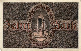 Német Birodalom/Weimari Köztársaság/Kempten 1918. 10M (2x) egyugrású sorszámmal T:II