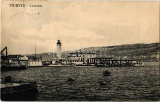 Trieste, Trieszt, Trst;  Lanterna / lighthouse, steamship