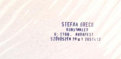 Stefan Grecu (?-?): Vízparton, 2 db tájkép, pasztell, papír kartonon, jelzett, (a hátoldalán pecsétt...