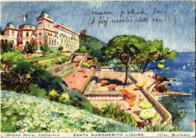 1937 Santa Margherita Ligure, Grand Hotel Imperiale / hotel advertising card, Italian Riviera. Barabino & Graeve (EK)